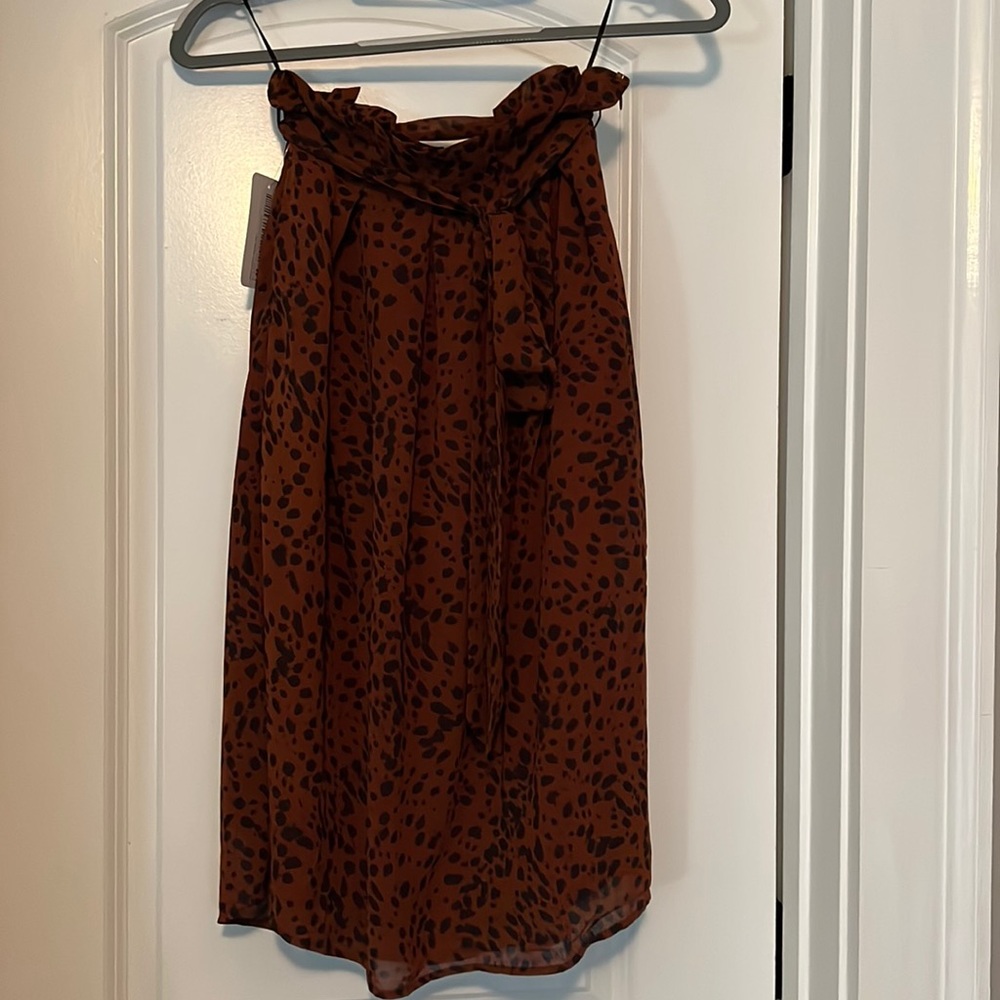 Cheetah Tie Midi Skirt-XS